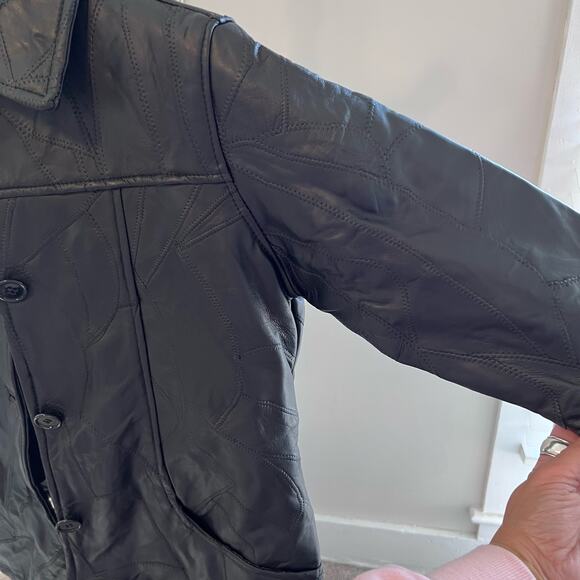 Tudor Court Vintage Patchwork Leather Jacket Sz. Sm. Petite SI-776 - Picture 8 of 11